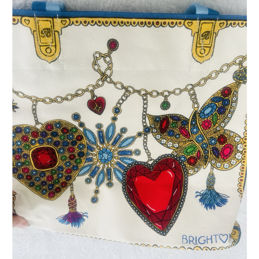Brighton LOVE Glittering Holiday Limited Edition Large Canvas Tote Bag NWT - Picture 14 of 16